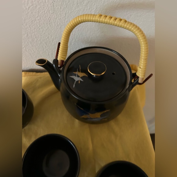 Vintage Imari Japanese hand painted tea pot and 4 cups. Post WWII circa 1950s - Picture 5 of 16